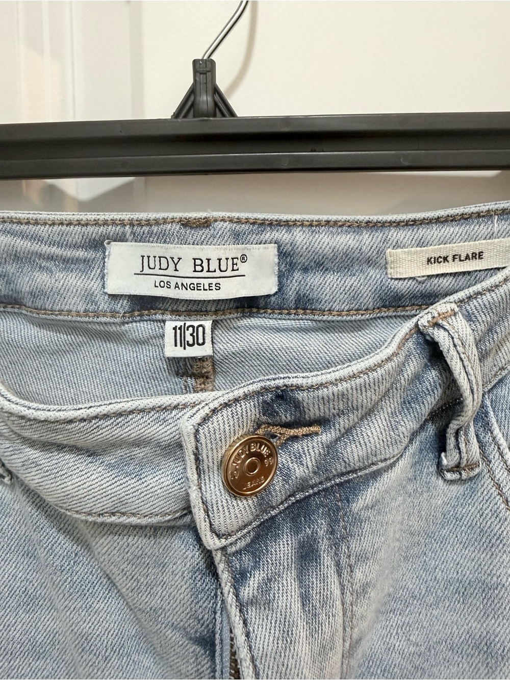 Judy Blue Light Wash Kick Flare Jeans - Picture 2 of 6